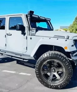 Blue Gray Jeep Paint By Numbers