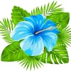 Blue Hawaiian Flower Diamond Painting