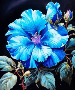 Blue Hawaiian Hibiscus Paint By Numbers