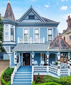 Blue House New Orleans Paint By Numbers