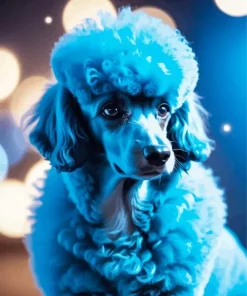 Blue Poodle Dog Paint By Numbers