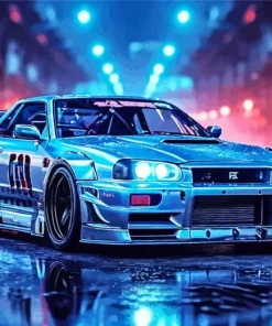 Blue Race Car Paint By Numbers