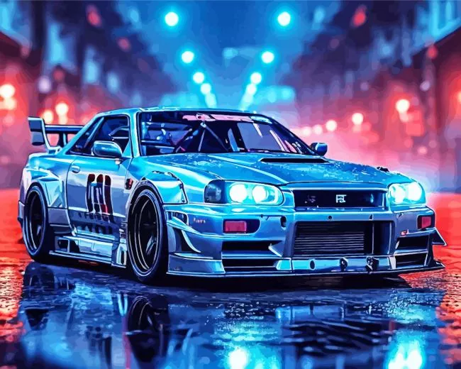 blue race car paint by numbers Blue Race Car Paint By Numbers