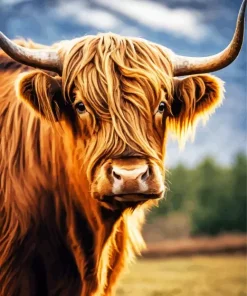 Brown Fluffy Cow Paint By Numbers