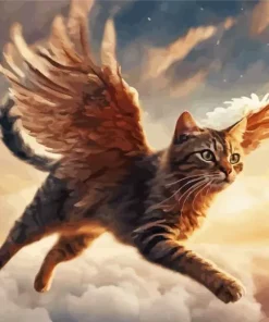 Cool Flying Cat Paint By Numbers
