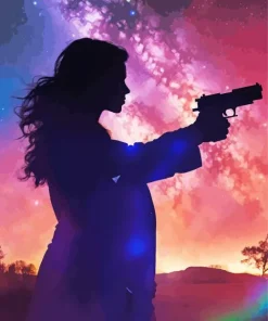 Girl Galaxy Silhouette Paint By Numbers