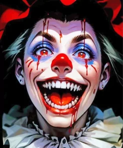 Female Scary Clown Paint By Numbers