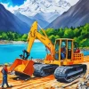 Excavator Art Paint By Numbers