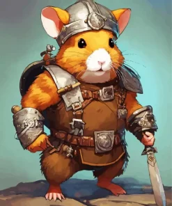 Fantasy Mouse Warrior Paint By Numbers