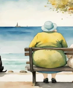 Fat Ladies And Dog Paint By Numbers