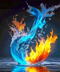 Fire And Ice Water Paint By Numbers