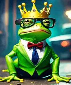 Frog With Glasses Paint By Numbers
