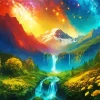 Galaxy Landscape Waterfall Paint By Numbers