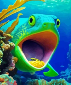 Green Fish Paint By Numbers
