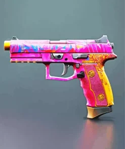 Pink Gun Paint By Numbers