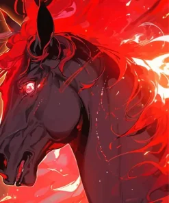 Red Black Horse Paint By Numbers
