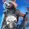 Rocket Raccoon Paint By Numbers
