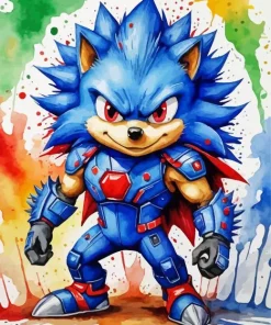 Sonic With Red Eyes Paint By Numbers