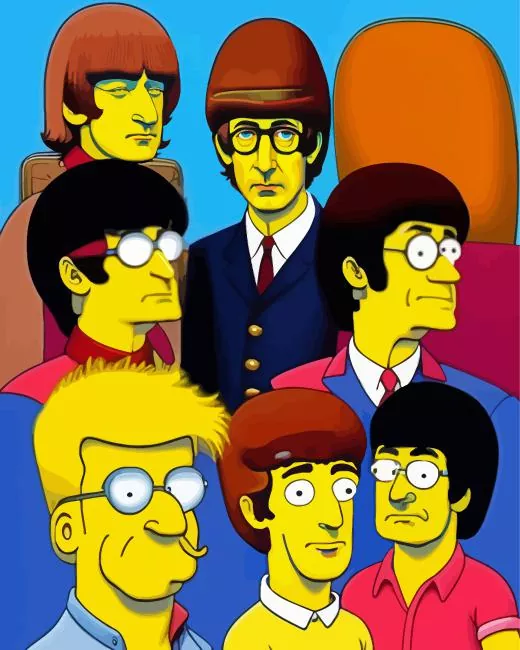 the simpsons beatles paint by number The Simpsons Beatles Paint By Numbers