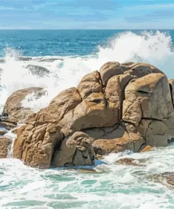 Waves Crashing Rocks Paint By Numbers