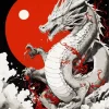 White Chinese Dragon Paint By Numbers