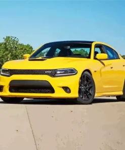 Yellow Charger Daytona Paint By Numbers