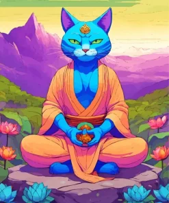 Yoga Blue Cat Paint By Numbers