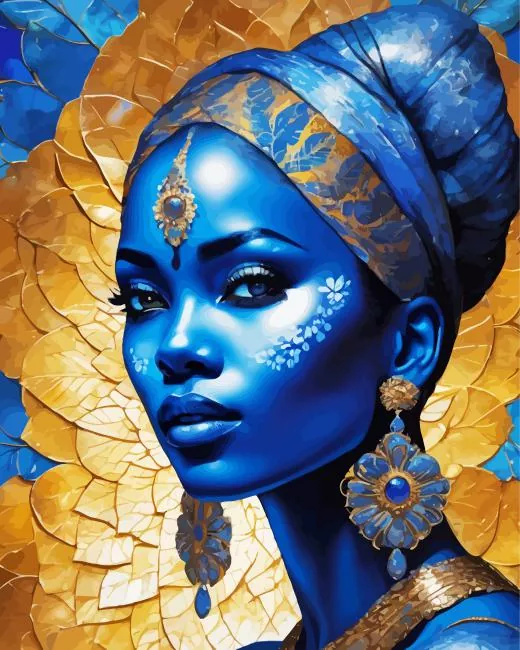 Blue Female paint by numbers Blue Female Paint By Numbers