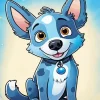 Cartoon Blue Puppy Diamond Painting