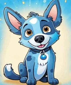 Cartoon Blue Puppy Paint By Numbers