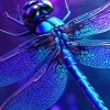 Neon Blue Dragonfly Paint By Numbers