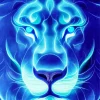 Neon Blue Lion Paint By Numbers