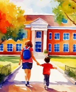 First Day Of School Paint By Numbers