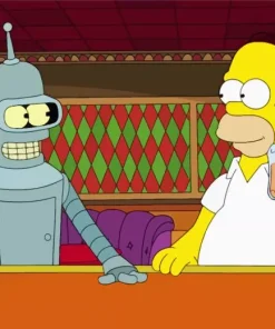 Bender And Homer Paint By Numbers