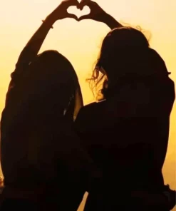 Besties Silhouette Paint By Numbers