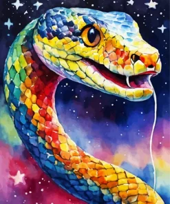 Big Rainbow Snake Paint By Numbers