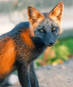 Black And Red Fox Paint By Numbers