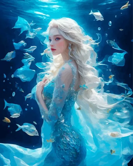 blonde mermaid paint by numbers Blonde Mermaid Paint By Numbers