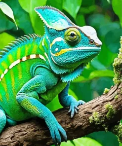 Blue And Green Chameleon Paint By Numbers