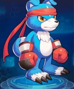 Blue Dog Digimon Paint By Numbers