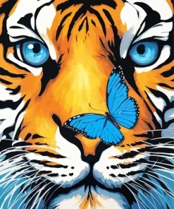 Tiger And Butterfly Paint By Numbers