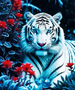 Eyed White Tiger Paint By Numbers
