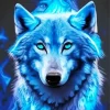 Blue Flame Wolf Paint By Numbers