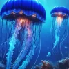Blue Jellyfish Underwater Paint By Numbers