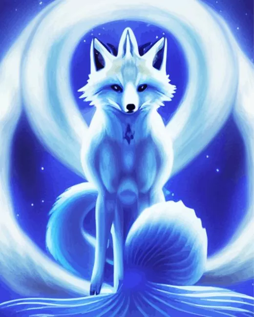 blue kitsune paint by numbers Blue Kitsune Paint By Numbers