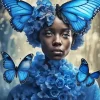 Blue Lady Butterfly Paint By Numbers