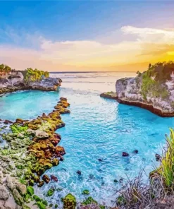 Blue Lagoon At Sunset Paint By Numbers