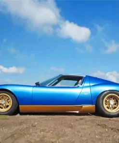 Blue Lamborghini Miura Paint By Numbers