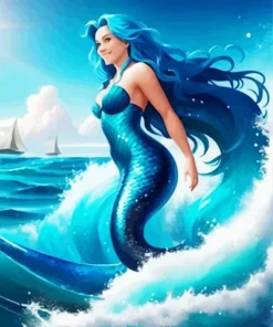 Blue Mermaid Paint By Numbers