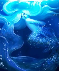 Blue Mermaid Underwater Paint By Numbers